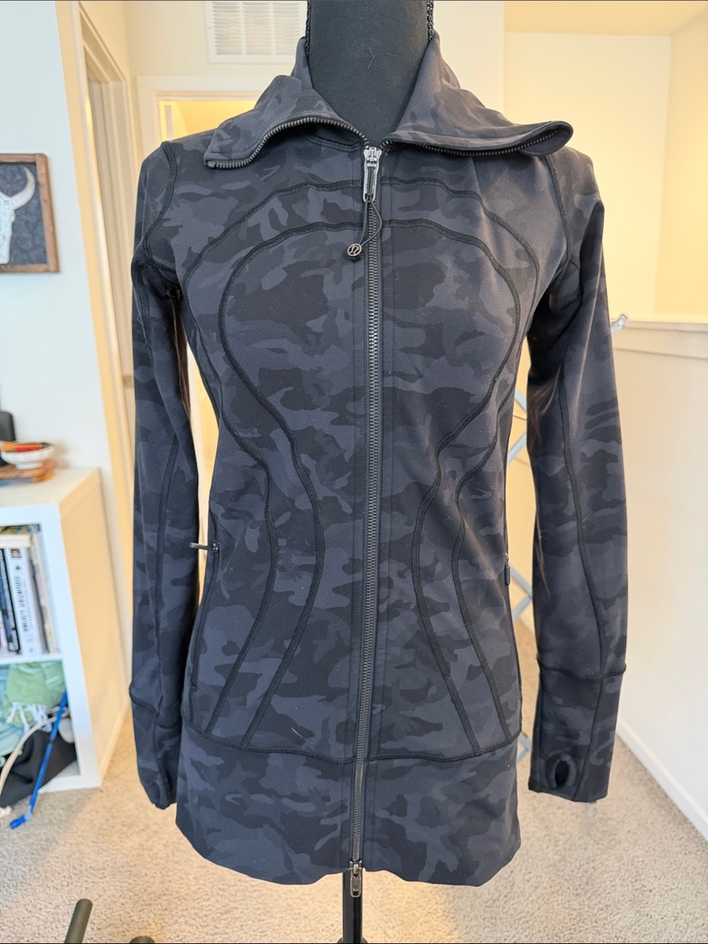 lululemon athletica Black Camo Full-Zip Bomber Jacket